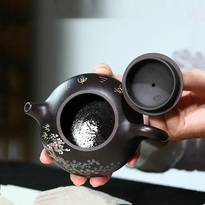 Yixing Teekanne Lila Ton Stein Schaufel Teekanne Chinesisch Berühmt Handgefertigt Tee-Set Kessel Teegeschirr Kundenspezifisches Teezeremonie-Geschenk 160ml