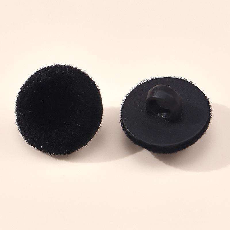 Colored Half-Round Flocked Mushroom Buttons: Plastic Sweater, Cardigan & Children's Decorative Accessories