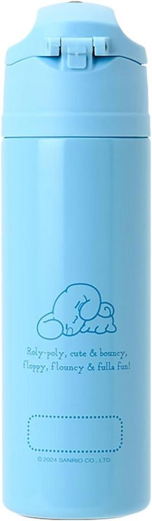 Sanrio Cinnamoroll Cinnamon Stainless Steel Water Bottle, Direct Drinking, Sports Bottle, One-Touch Bottle, Insulated, 470ml, with Cover, Set