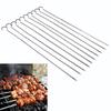 10PCS Stainless Steel BBQ Skewers Rustproof and  Sy To  and Store Idl for Grilling Mt Sfood and Vegetables