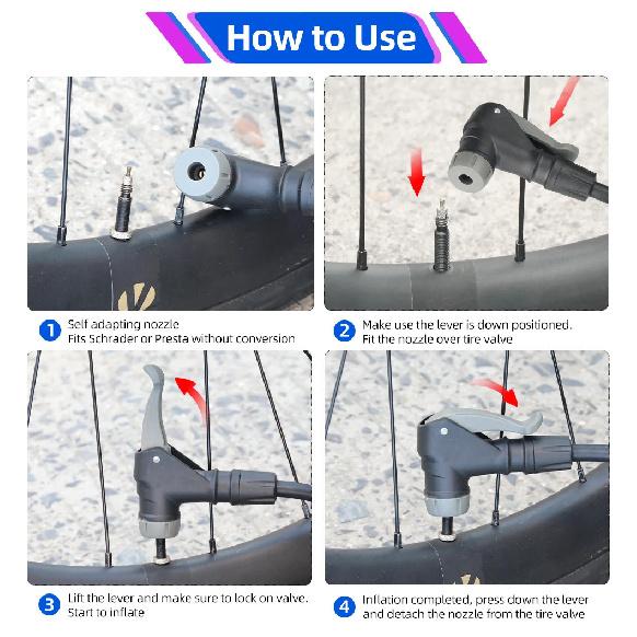 Bicycle 20/30/50cm AV/FV Pump Extension Adaptor MTB Road Bike Schrader or Presta Air Pump Tire Inflator Copper Nozzle Connector