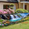 Tropical Flower & Waterfall Garden Banner, Outdoor Fence Patio Summer Decoration