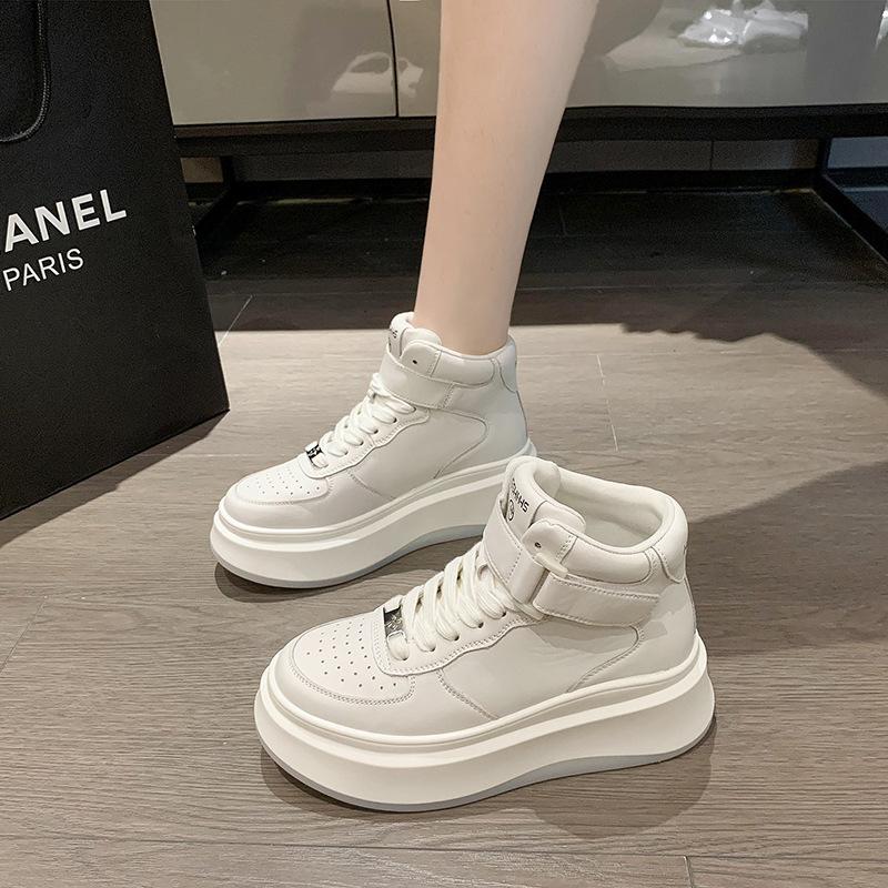 Women's thick bottom heightening big size fall and winter warm high-top waterproof non-slip hiking mountaineering casual sports shoes