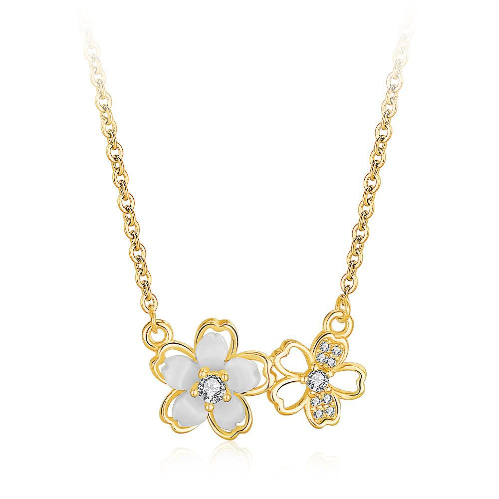 S925 Sterling Silver Peach Blossom Necklace - Elegant Luxury Clavicle Chain Gift for Women 925 Sterling Silver