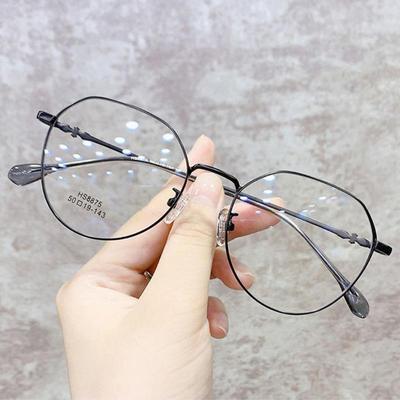 1PC Fashion Korean Style Round Women Glasses Computer Frame Metal Anti Blue Light Spectacles Eyeglasses