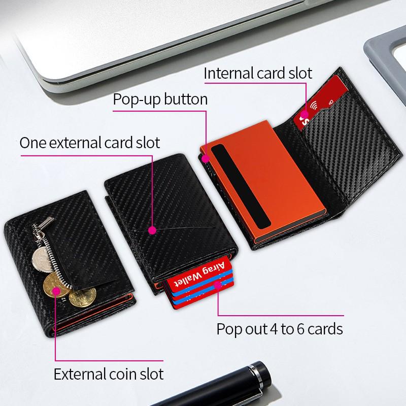 Geldbörse & Kartenhalter mit großer Kapazität und Entmagnetisierungsschutz für Damen und Herren