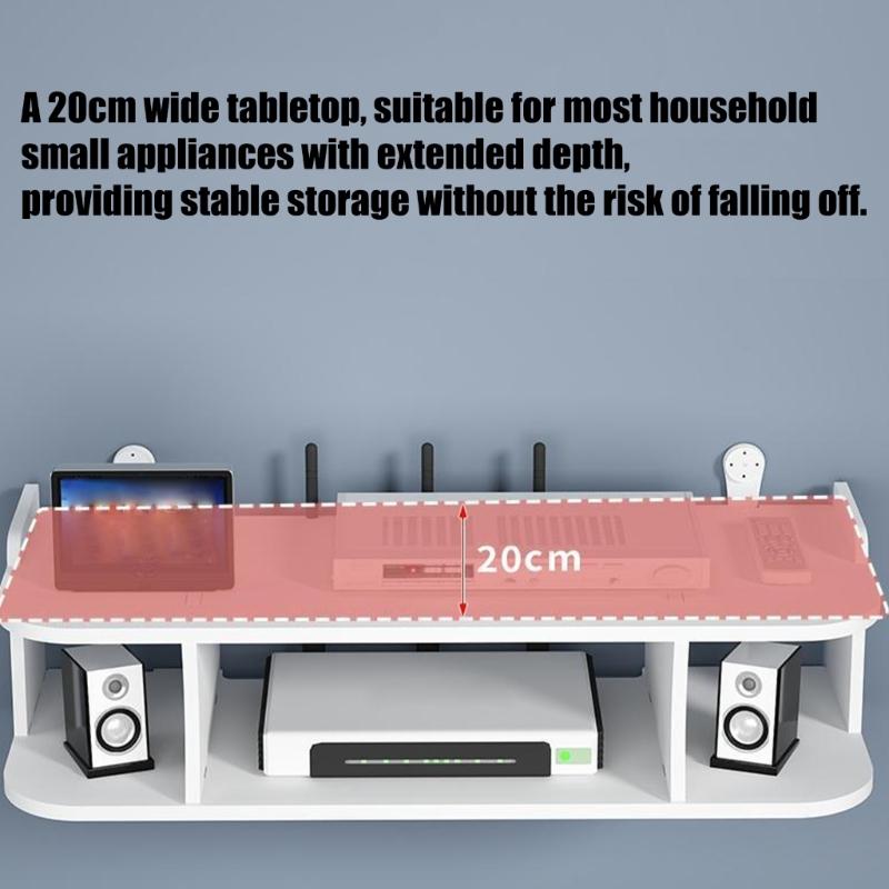 Multi Functional Wall Shelf For Bedroom Organization Easy Installation Engineered Router Organizer Wood Display Bracket