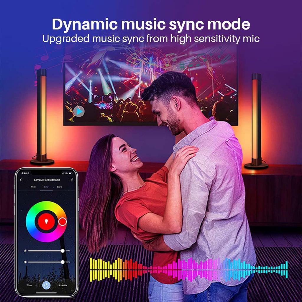 New Smart LED Pickup Light 5V 2A RGB Symphony Lamp Ambient LED Lamp Bluetooth App Control Music Rhythm Lights Gaming Bar TV Computer Desk 32.5*6cm