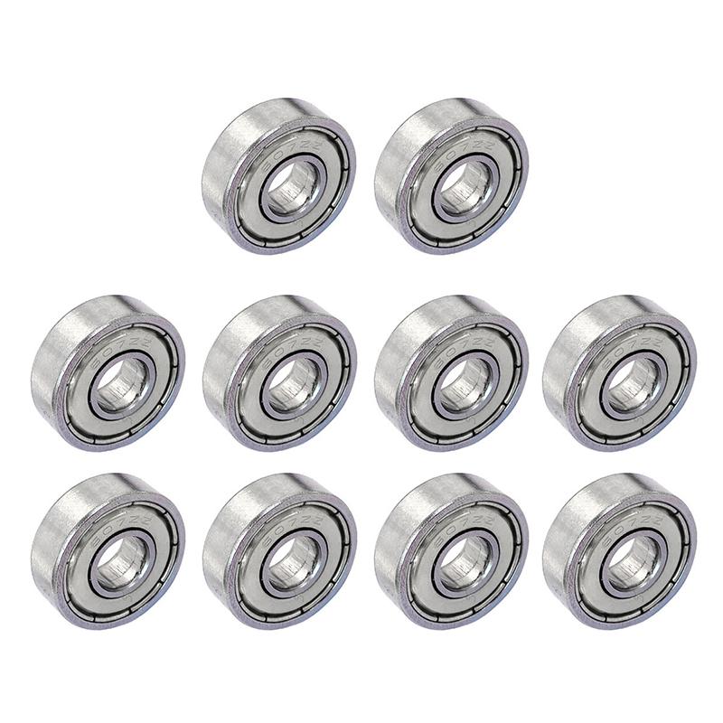 10pcs Groove Bearings Heavy Load Metal Sealed Miniature Bearing 7x19x6mm Carbon Steel Wear Resistant for Skateboard Scooter
