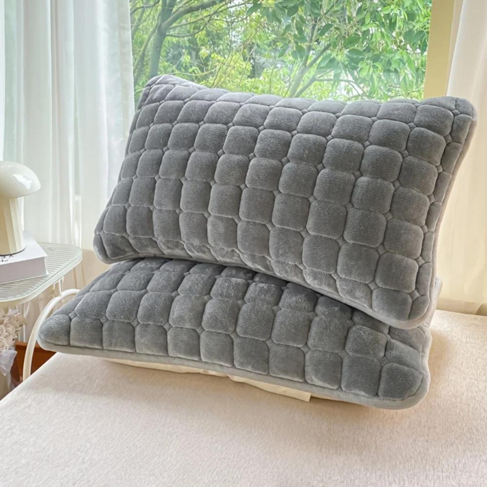 Warm Plaid Pillowcase Thickened Pillow Cover Modern Cushion Cover  Bedroom