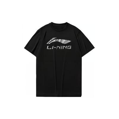 Li Ning T Shirts Unisex Black Crew Neck Moderate ATST631-1