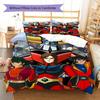 GrendizerUFO Pattern Bedding Quilt Set Quilt Cover Pillowcase Home Decoration Birthday Gift (1 * duvet cover + 2 * pillowcase, without core)