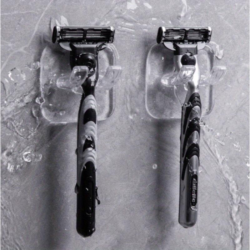 Waterproof Self-Adhesive Razor Hanger - Easy-to-Install Wall Hooks for Razors, Plugs, Bathrobes & Towels - Hypoallergenic