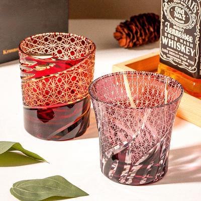 Japonská lehká luxusní křišťálová sklenice čistě ručně vyřezávaná sada barevná píšťalková šálek sklenice na víno sklenice na whisky 1 ks