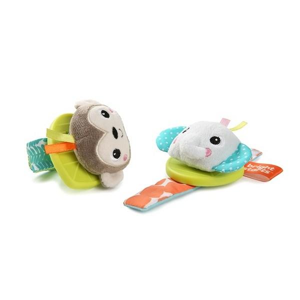 Набор погремушек Bright Start Wrist Natural из 2 корейских детских игрушек — фото 2