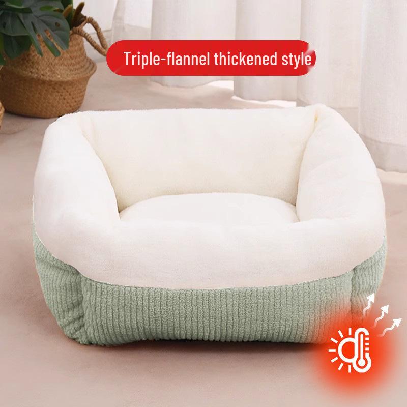 

Универсальное кошачье гнездо «Четыре сезона»: Теплая, полузакрытая подушка и кровать для домашних животных для кошек и маленьких собак Deep Sleep Nest [Green]