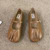Spring New Flat Shoes for Women Round Head Shallow Mouth Fold Metal Buckle Line with Soft Sole Non-slip Single Shoes