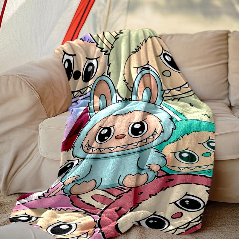 1pc Snug LABUBU Blanket, Lightweight & Durable Print Blanket, Perfect for Home, Couch, Bed, Picnic, Travel, Office
