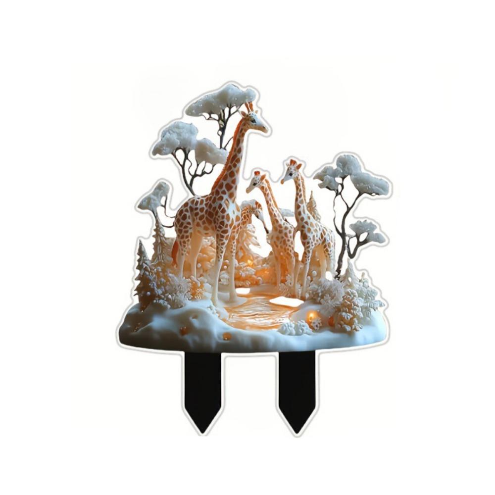 Acrylic Garden Signage Cute Creative Mini Figurine Multi Functional Waterproof Garden Floor Plugs Lawn