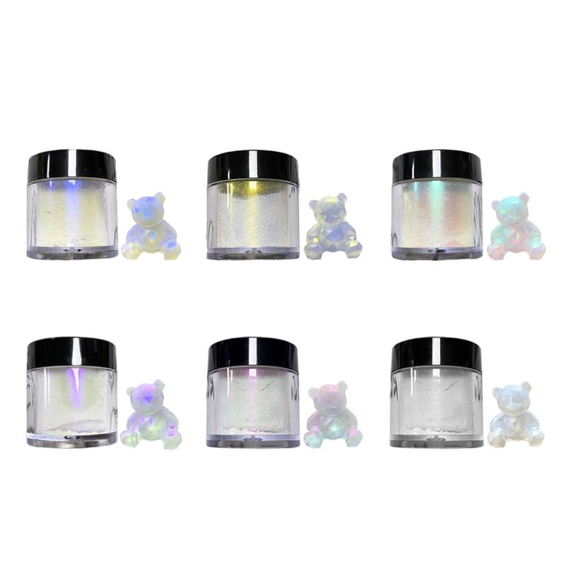 Glitter Powder Nails Highlighter Powder for Nail Art Gel Polish Mermaid Unicorn Face Powder Manicure Pigment Glitter