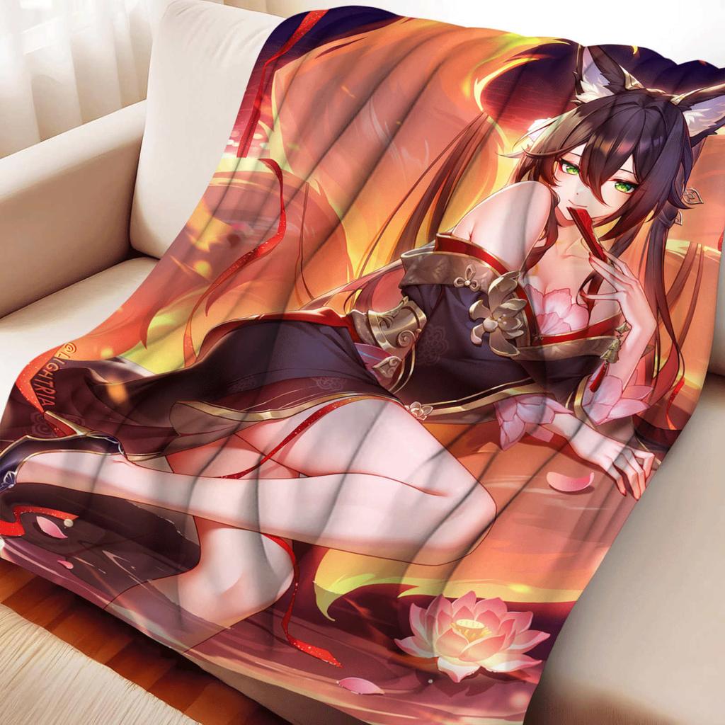 Cartoon Kitagawa Marin Furina Flannel Blanket Cover Warmth Soft Anime Blanket Multifunctional Decor Home Universal Blankets