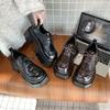 Thick-soled Small Loafer Single Shoes Women's 2025 Spring Lace-up Thick-soled Muffin British Style Small Leather Shoes Thick-heeled Single Shoes