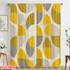 2pcs,2D Plane Printing Curtain Fabric Geometric Yellow Circles Versatile Fabric (without Rod) Decorations Inside Use for Living