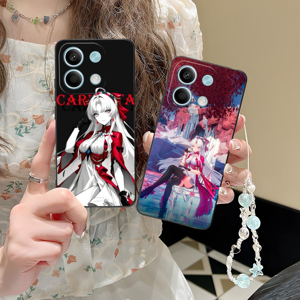 Wuthering Waves Carlotta Phone Case for Xiaomi POCO M6 M5 M4 M3 X7 X6 X5 X4 X3 F6 F5 F4 Pro GT 5G Black Cellphones Smart Cover