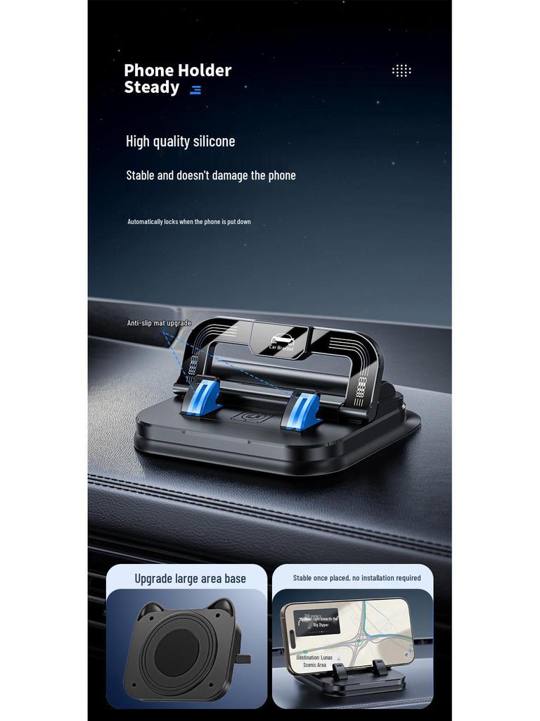 Doppelfunktion: Drehbarer Armaturenbrett-Handyhalter & Kennzeichenhalter - Anti-Shake Universelle Navigation