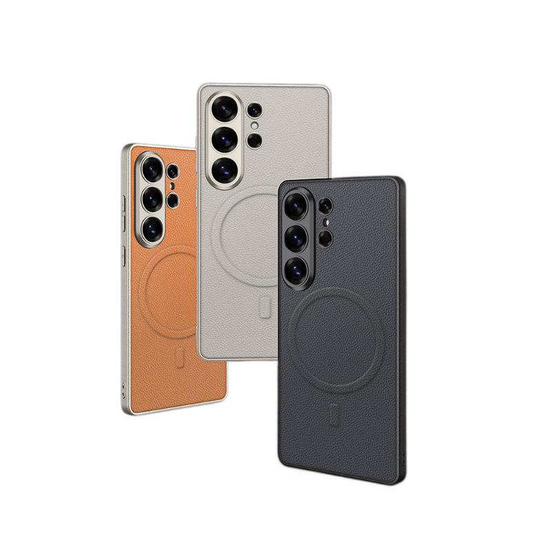 Samsung S26 Ultra Leather Phone Case: Premium Magsafe-Compatible Metal Paint Design