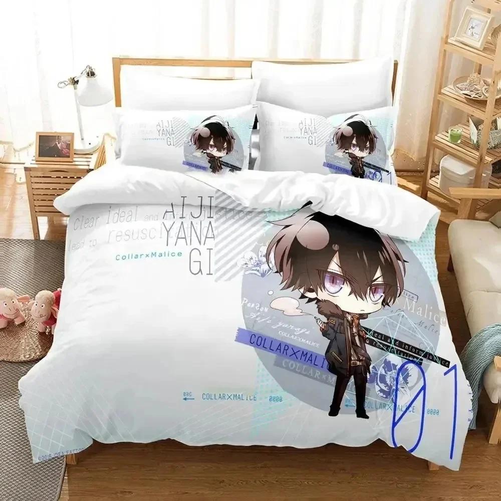 3D Print Anime Game Collar X Malice Bedding Set Printed With Pillowcase Bed Duvet Cover Soft Single Double Queen Super King Size