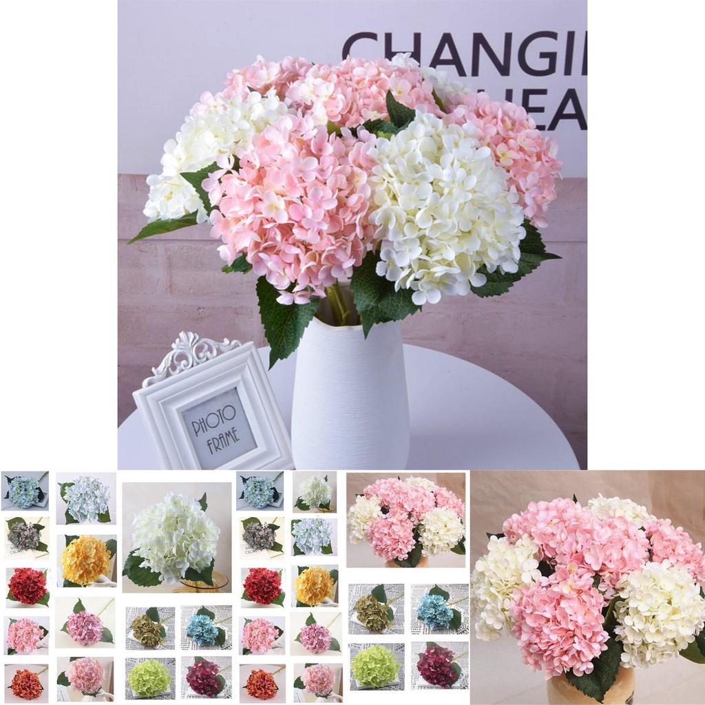 Elegant Faux Artificial Silk Hydrangea Bouquet For Stunning Home And Wedding Decor