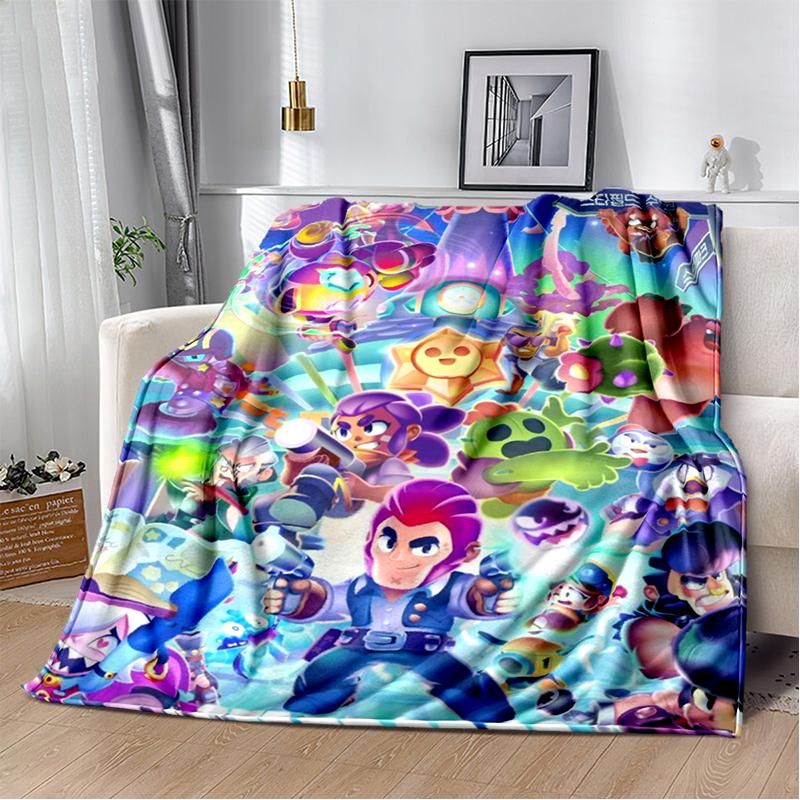 2025 New Style Brawlls  Cartoon Game Blanket,Soft Throw Blanket for Home Bedroom Bed Sofa Travel Picnic Cover Kid Gift