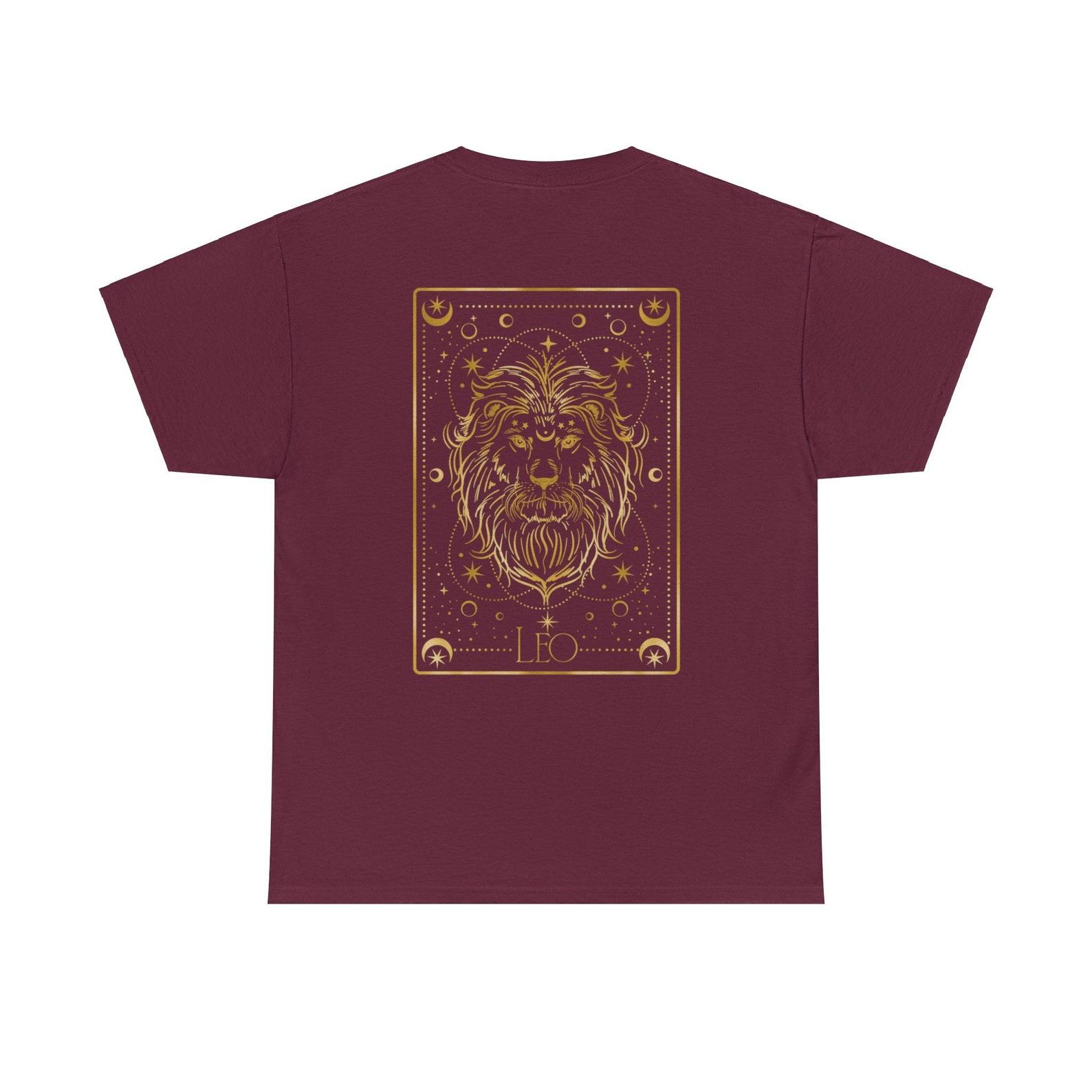 Leo Zodiac Sign T-shirt: Gold Lion Horoscope Tee M