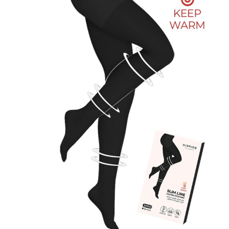 

HIPPINK [ТЕПЛЫЕ] 44-99 Компрессионные флисовые чулки Slim Line Большой размер Колготки 300D Black (hairless)_L (160cm~175cm_55~99)