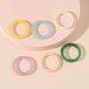 6pcs Set Korean Vintage Resin Rings Geometric Colorful Round Rings for Women Girls Simple Jewelry Gift Women Ring