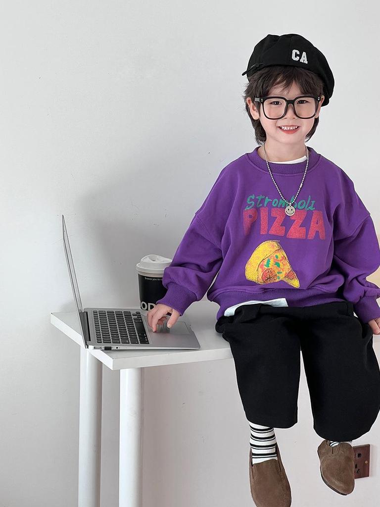 Boys' Trendy Korean Crew Neck Sweatshirt - Autumn & Spring Fashion