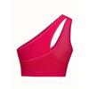 Women's Casual One-Shoulder Sports Tank Top With Back Hollow-Out Design, Comfort Fit Activewear Vest Top - Breathable Fabric