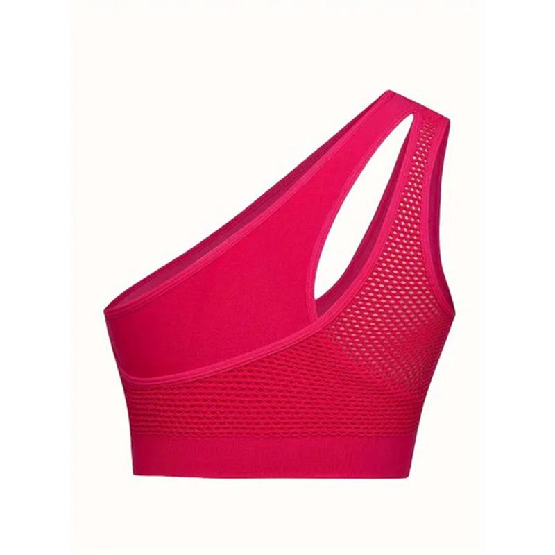 Women's Casual One-Shoulder Sports Tank Top With Back Hollow-Out Design, Comfort Fit Activewear Vest Top - Breathable Fabric