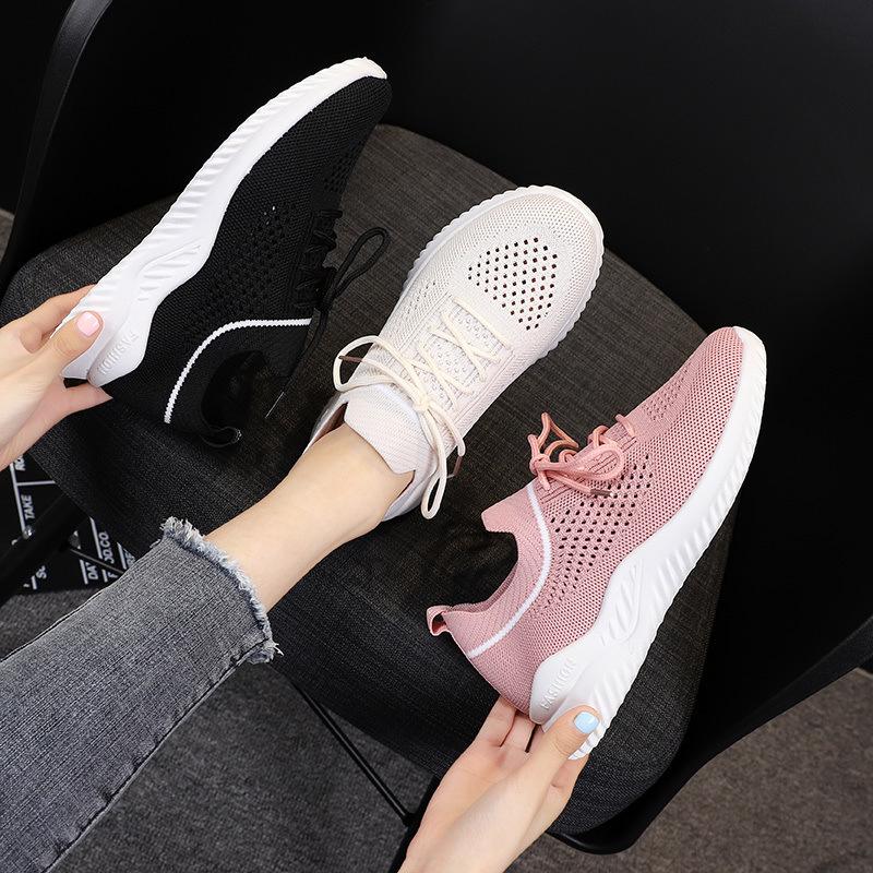 Fashion Breathable Light Running Shoes Women's Sneakers Lace-up Platform Shoes Sports Casual Shoes Women Vulcanized Shoes Tenis Feminino