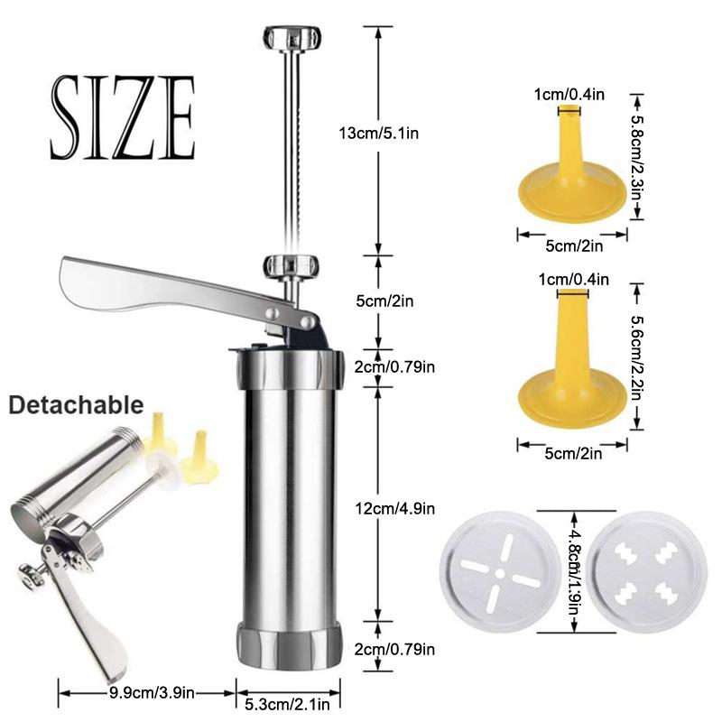 Stainless Steel Cake Cream Decorating Gun Sets Cookie Making Machine Nozzles Mold Pastry Syringe Extruder Kitchen Baking Tools