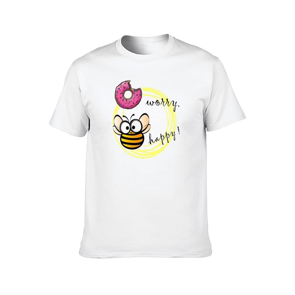 DONUT WORRY BEE HAPPY TShirt t shirts for man pack white t shirt for man TShirt