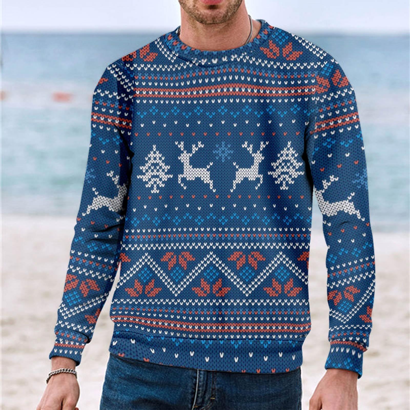 

Рождественский свитер с 3D-принтом, с длинным рукавом, креативный, для пары, зимний, с круглым вырезом, пальто для вечеринки XXXL