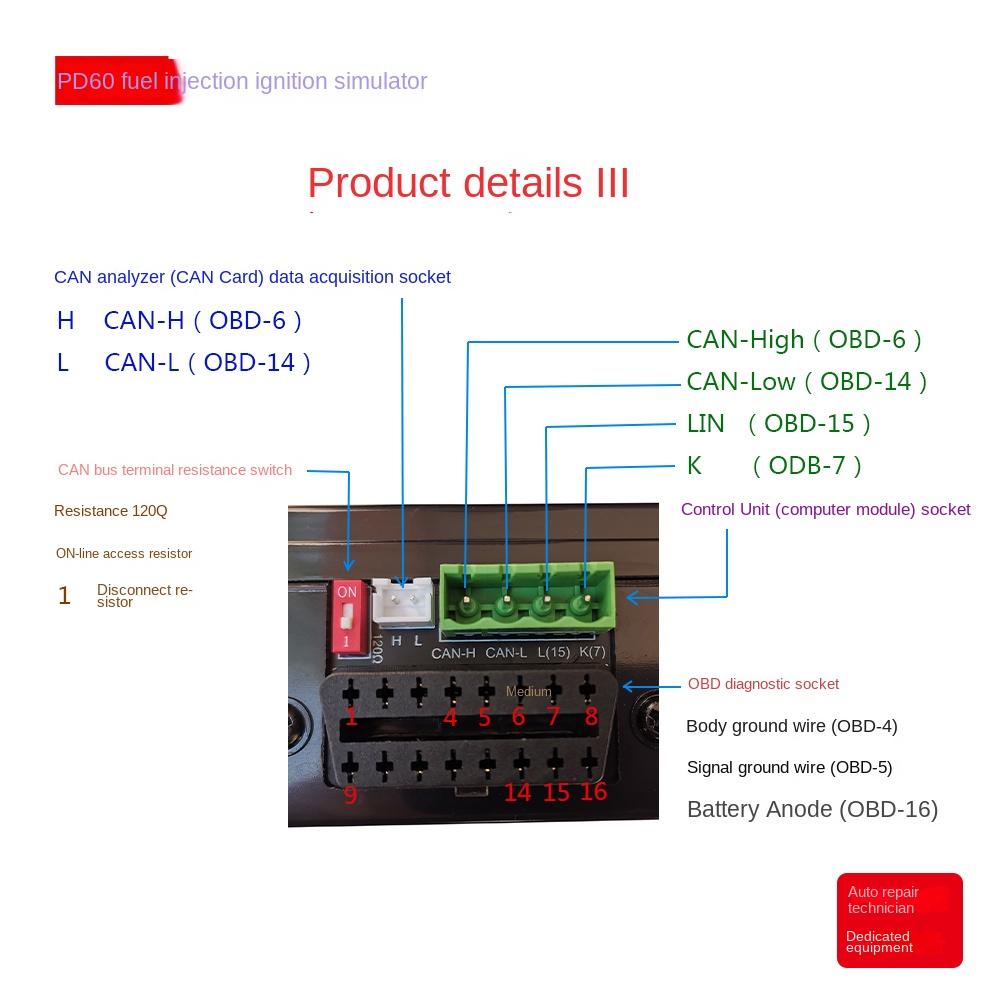 AM-PD60 Fuel Injector Ignition Simulator ECU Maintenance Platform Testing Equipment for Gasoline Diesel Vehicle Computer Board