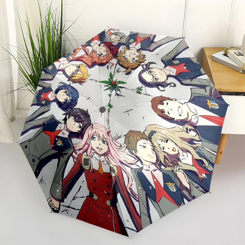 

1pc Outdoor Umbrella with Anime Characters, Automatic Opening/Closing, Portable 3-Fold Design, 8-Rib Iron Frame - Perfect Gift for Fans, Traveler