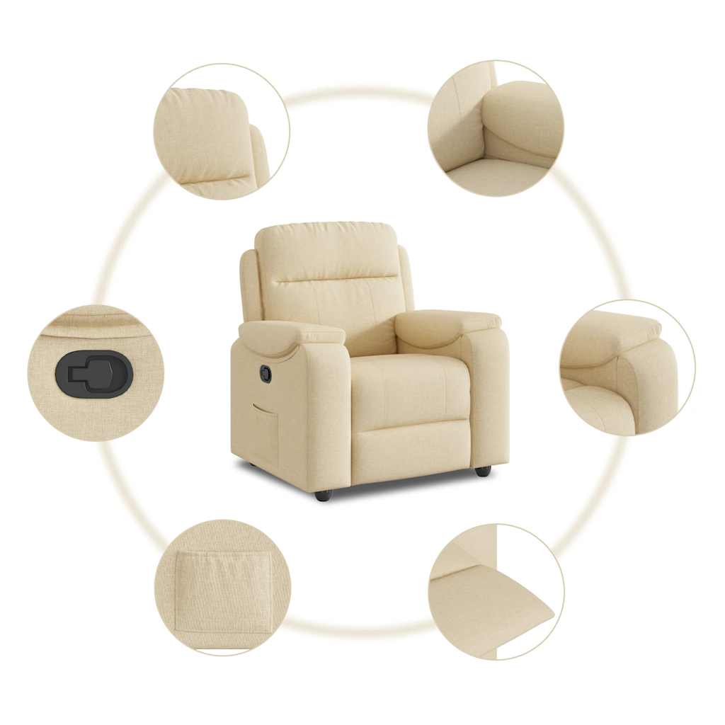 Cream Fabric Relaxation Armchair