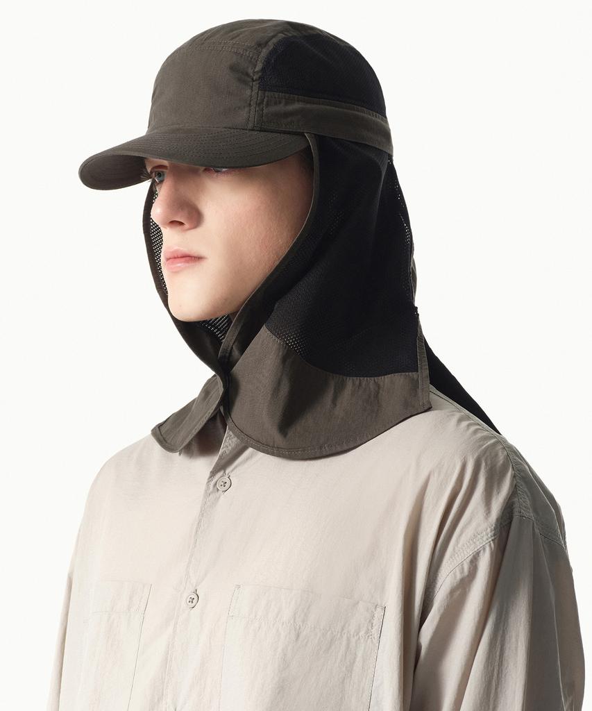 MUSINSA STANDARD [City Leisure] Mesh Long Desert Cap [Mud Grey]