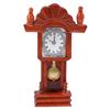 Miniature Garden Decoration Accessories Living Room Collection Wood Mahogany Color Clock Dollhouse