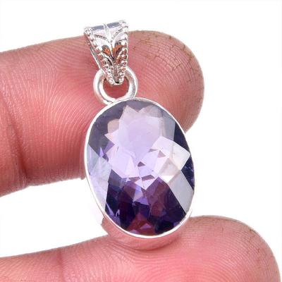 Natural Alexandrite Gemstone 925 Solid Sterling Silver Gift Pendant 1.25" Y3y87