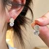 Japanese & Korean Style Silver Rhinestone Stud Earrings: Elegant, Fashionable, Versatile for Everyday Wear.